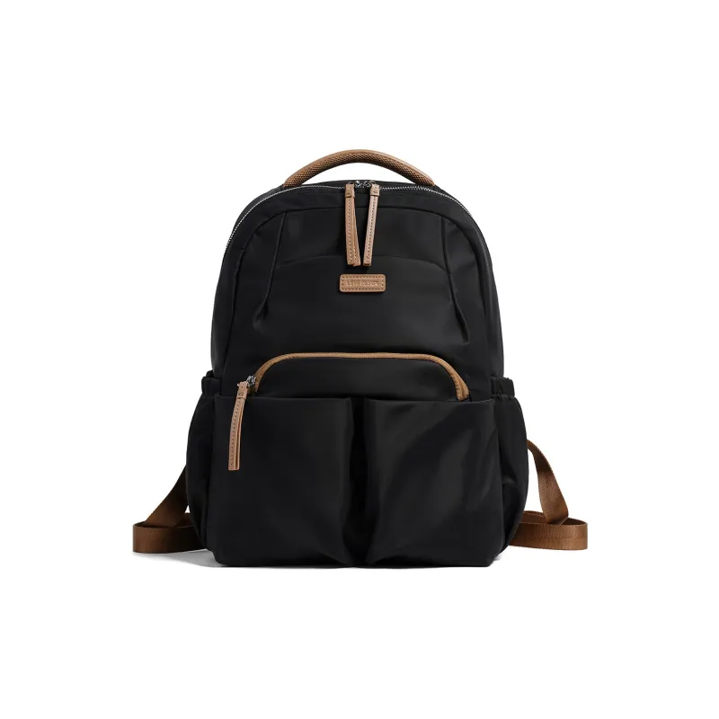 LEFF Nylon Fabric Backpack Medium Size Women's Milk Tea Apricot-8