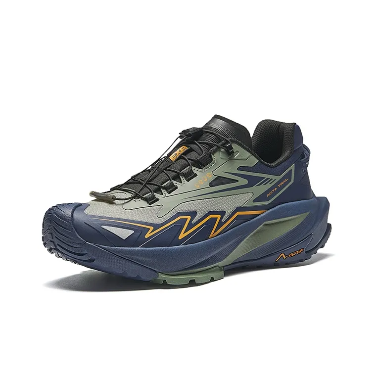 Anta Tracking Cushioning, Wear Resistant Low Top Running Shoes Men's Ink Blue-1
