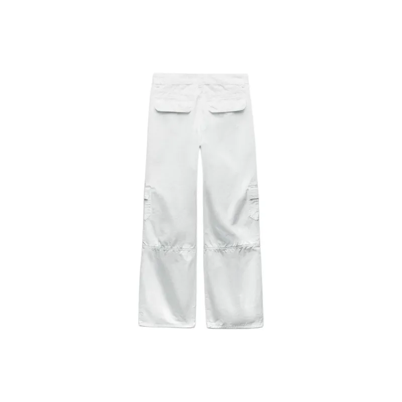 ZARA Cargo Pants Women's White-1