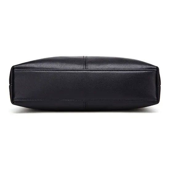 ROSEROOEN Cow Leather Shoulder Bag Men's Black-4