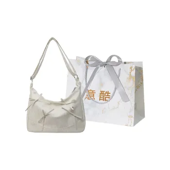 Cool Flannelette Shoulder Bag Women's Ecru/Silver/Black/Pink