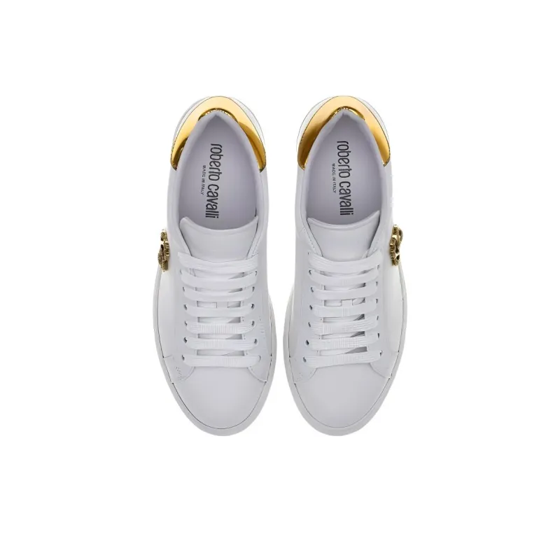 Roberto Cavalli Monogram RC Low-Top Skateboard Shoes Women's White-3