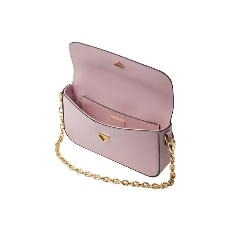 PRADA Saffiano Leather Handbag Shoulder Bag Mini Women's Dark Pink-3