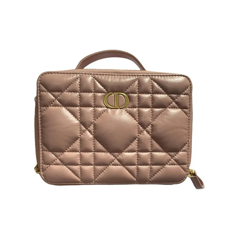 DIOR Cow Leather Portable Crossbody Bag, Shoulder Bag Women's Light Brown-0