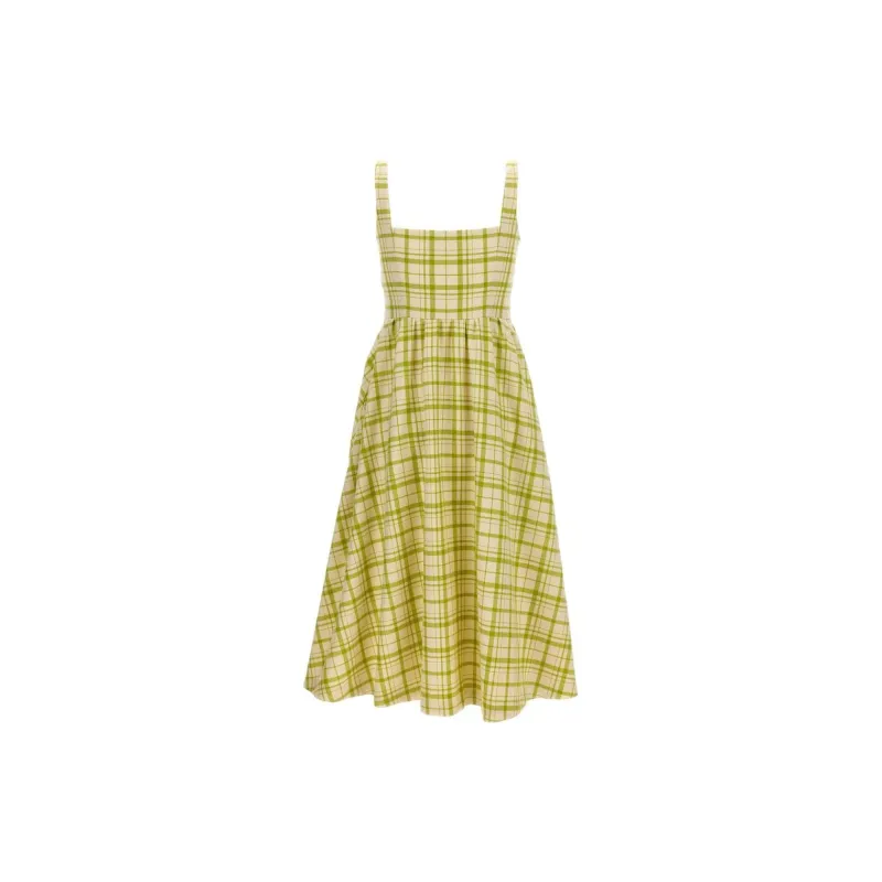 DIOR Sleeveless Dress Women's Yellow-1