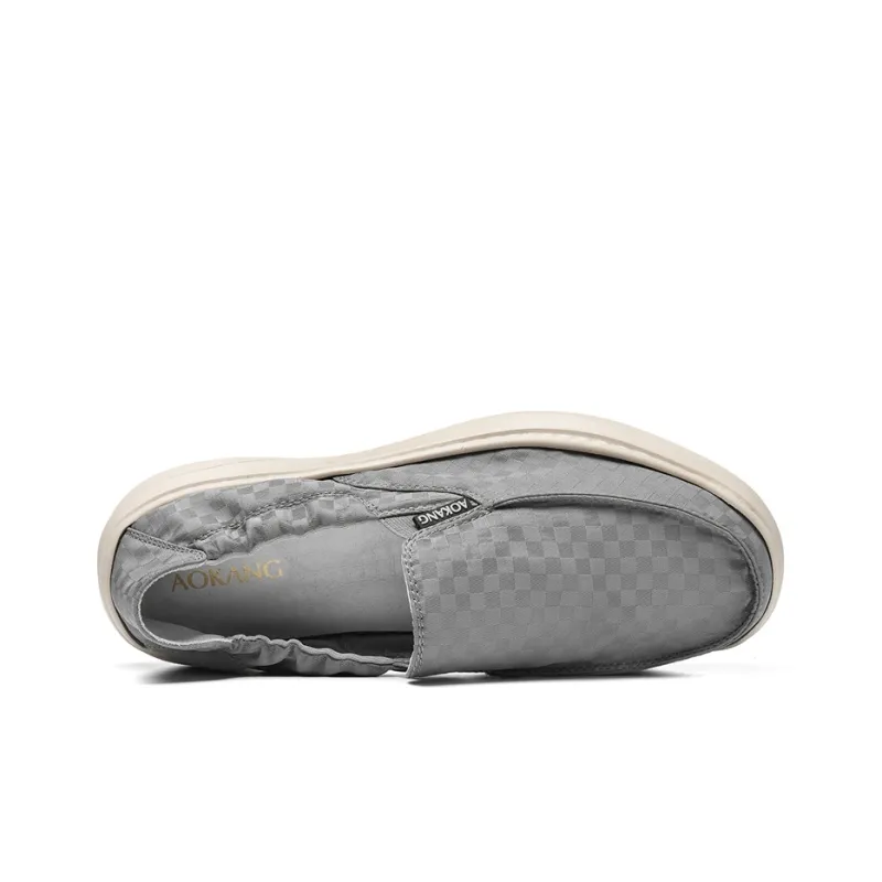 AOKANG Dunk Series Slip on, Slip on Height Increasing Abrasion Resistant Breathable Low Top Canvas Shoes Men's Box-9
