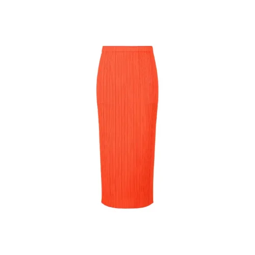 PLEATS PLEASE ISSEY MIYAKE Casual Long Skirts Women's Orange