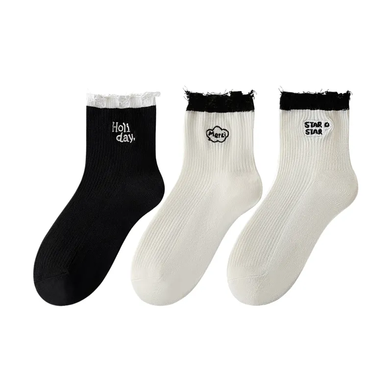 XXLLG Mid Calf Socks Women's 3 Pack-7