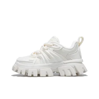 Palladium Anti Slip Wear Resistant Breathable Lightweight Low Top Chunky Sneakers Women's White