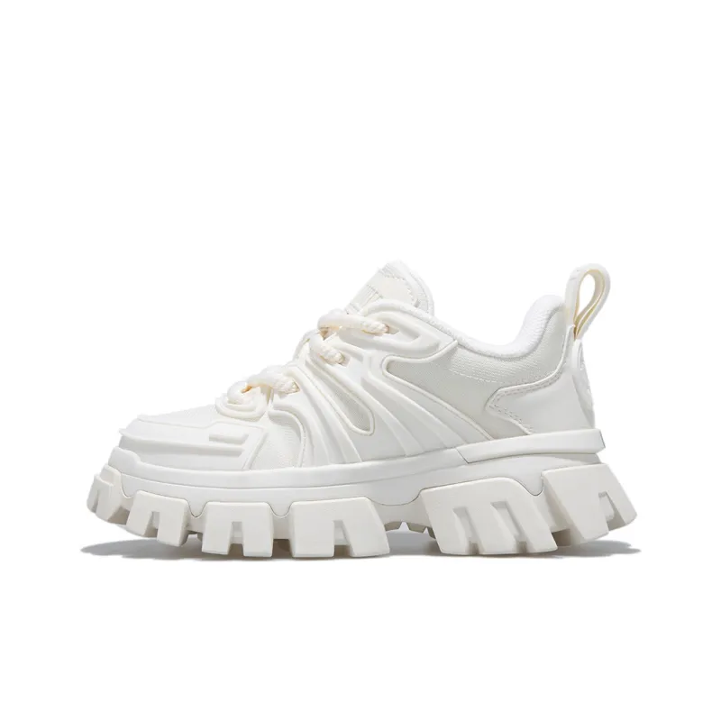 Palladium Anti Slip Wear Resistant Breathable Lightweight Low Top Chunky Sneakers Women's White-0