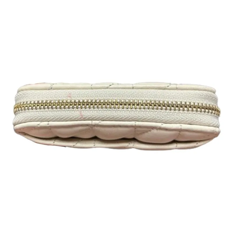 COACH Zip Around Nappa Leather Coin Purses Wallets Regular Women's White-3