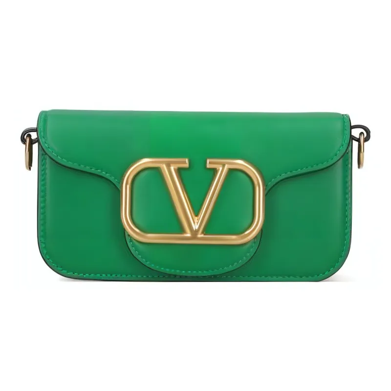 Valentino Locò Leather Crossbody Bag Shoulder Bag Women's Green-0