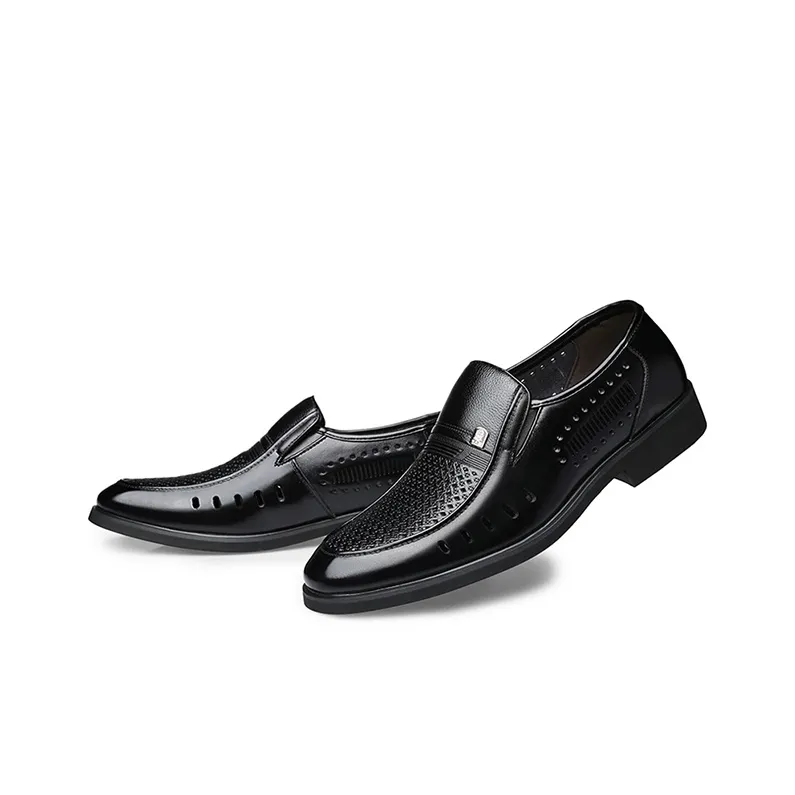 LAORENTOU Dress Shoes Men Low Top Black-11