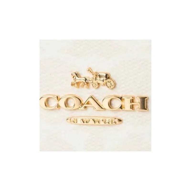 COACH Ellen Canvas Leather Fabric Shoulder Bag, Crossbody Bag Regular Women's Glacier White Monogram-4