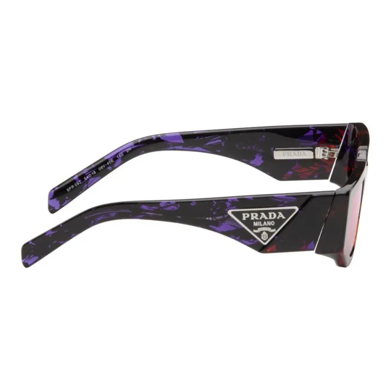 PRADA Acetate Irregular Shape Sunglasses Women's Tortoiseshell-1