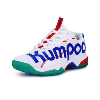 KUMPOO Badminton Shoes Unisex Low Top White/Blue