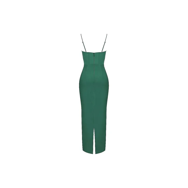 HOUSE OF CB CHARMAINE Slip Dress Women's Forest/Forest Green-1