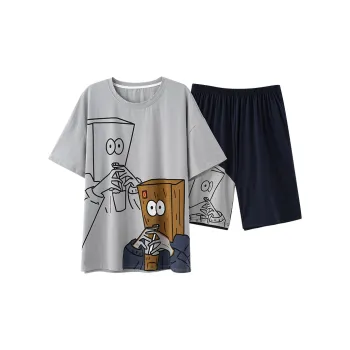 William Pajama Set Men's Silver Gray