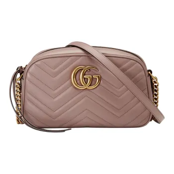 GUCCI GG Marmont Leather Camera Bags Crossbody Bag Shoulder Bag Women's Flesh Pink