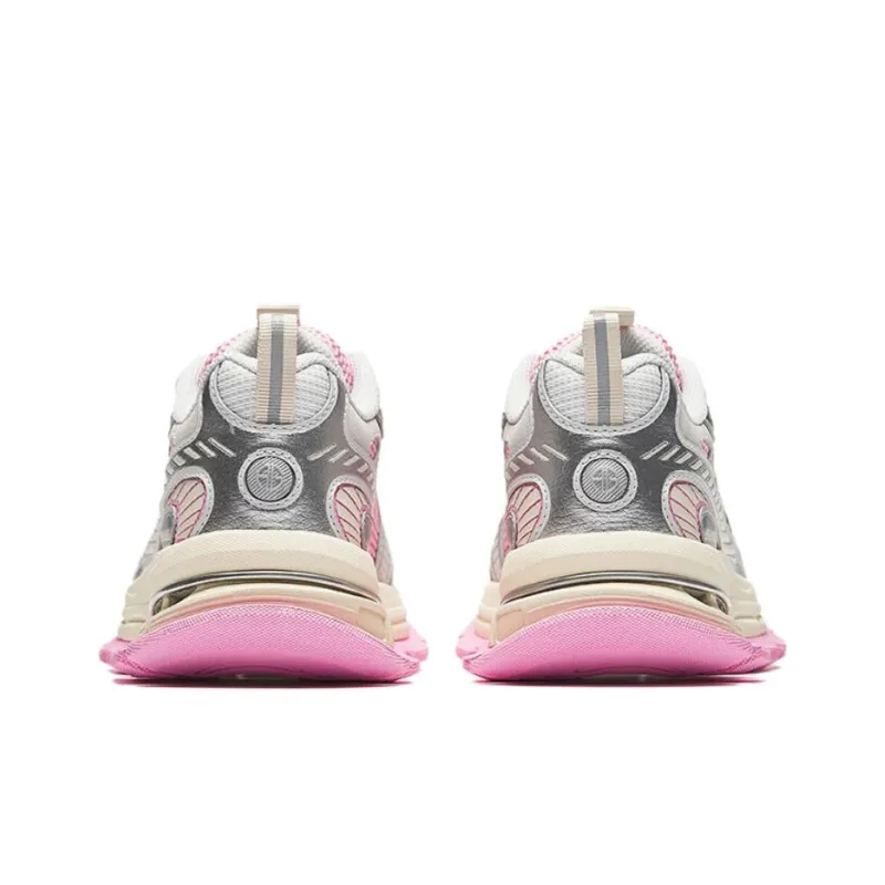 Anta Champion Series Anti Slip Wear Resistant Low Top Casual Shoes Women's Pink Silver-3