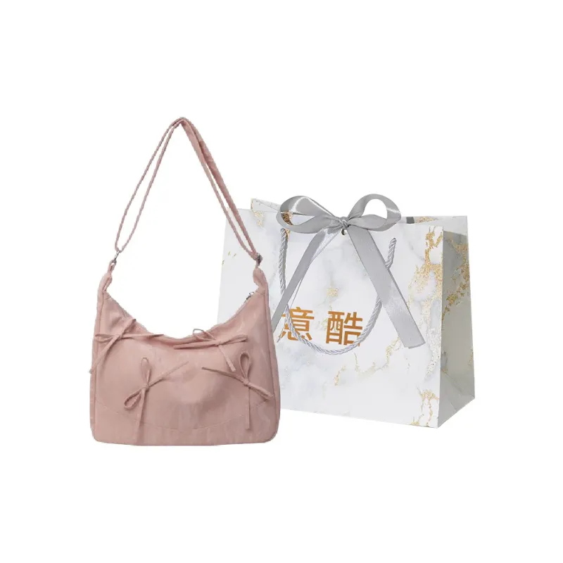 Cool Flannelette Shoulder Bag Women's Ecru/Silver/Black/Pink-12