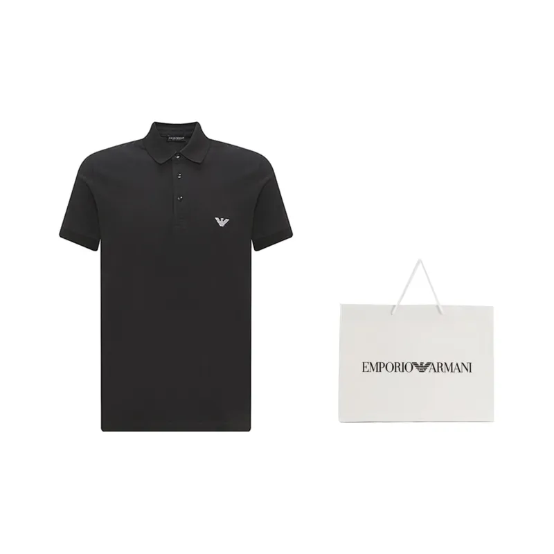 EMPORIO ARMANI SS23 Polo Shirt Men's Black-2