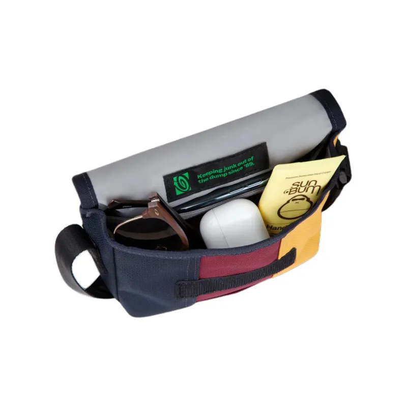Timbuk2 Canvas Canvas Bag Messenger Bag Shoulder Bag Crossbody Bag Mini Unisex Marine Blue With Yellow And Red Accents-2