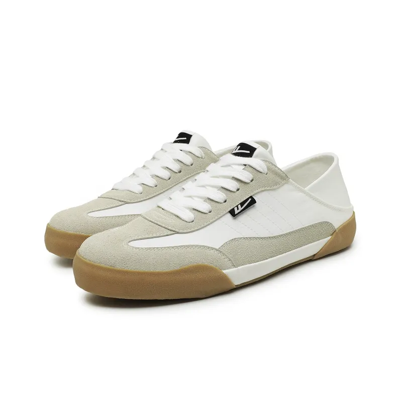 Warrior German Army Trainers Anti Slip Wear Resistant Breathable Lightweight Low Top Canvas Shoes Unisex White Gray-3