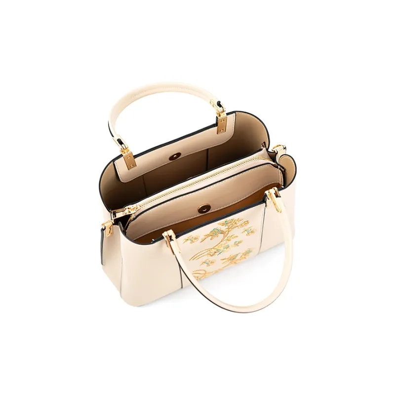 Vigno Synthetic Leather Mom Handbag, One Shoulder Bag Women's Apricot-2