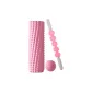 [Standard+Feather Massage Roller+Fascia Ball]Peach Pink · Waterdrop Pattern