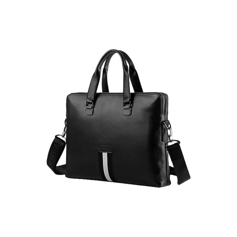 PULUWIRR Cow Leather Shoulder Bag, Crossbody Bag, Handbag Unisex Black-1