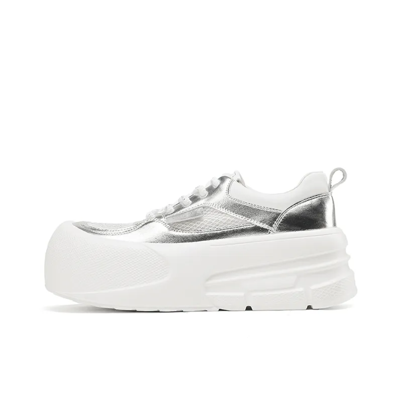 D FUSE SCANDINAVIA White Sneakers Anti Slip And Wear Resistant Lightweight Low Top Skateboard Shoes Women's-6