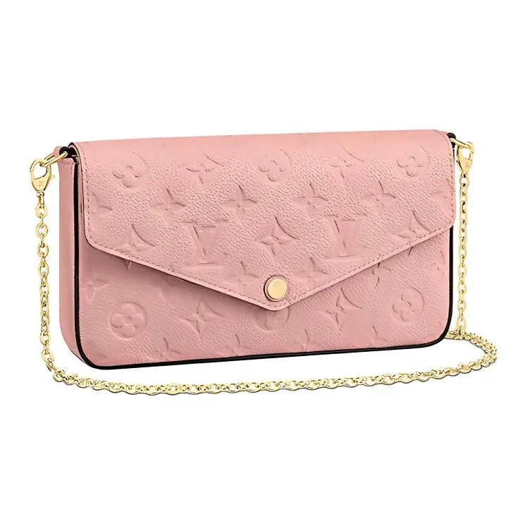 LOUIS VUITTON Félicie Pochette Monogram Empreinte Rose Poudre-0