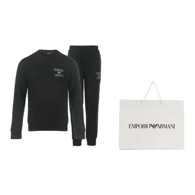 EMPORIO ARMANI FW23 Sweatshirt Set Men's Black-3