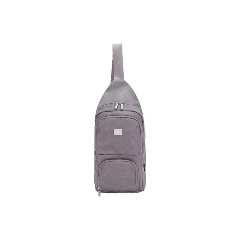 SWIZA Polyester One Shoulder Crossbody Fanny Pack Sling Bags Regular Unisex Light Gray/Black/Khaki Green-0