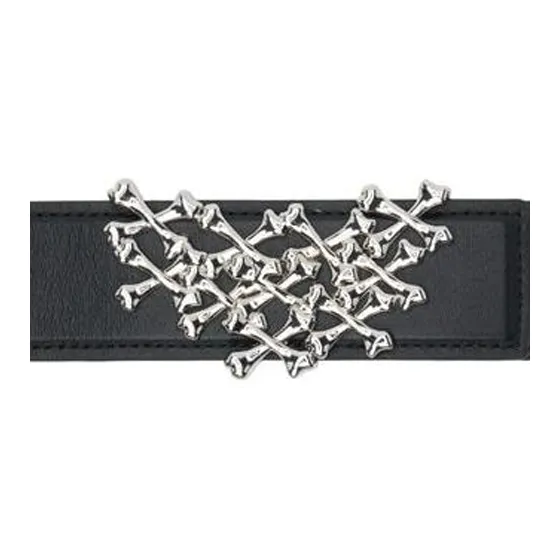 AMIRI Emblem Brogues Smooth Buckle Leather Leather Belts Men's Black Width: 4CM-2