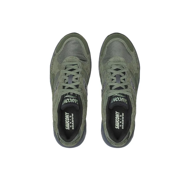 Saucony Grid Shadow 2 Cushioning, Wear Resistant Low Top Running Shoes Men's Green Gray-3