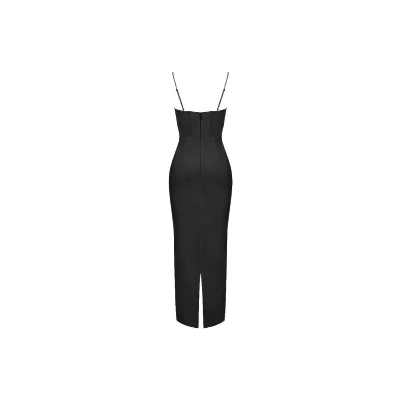 HOUSE OF CB CHARMAINE Slip Dress Women's BLACK/Black-1