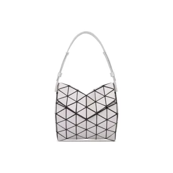 ISSEY MIYAKE Artificial Leather Handbag Shoulder Bag Women's Light Gray