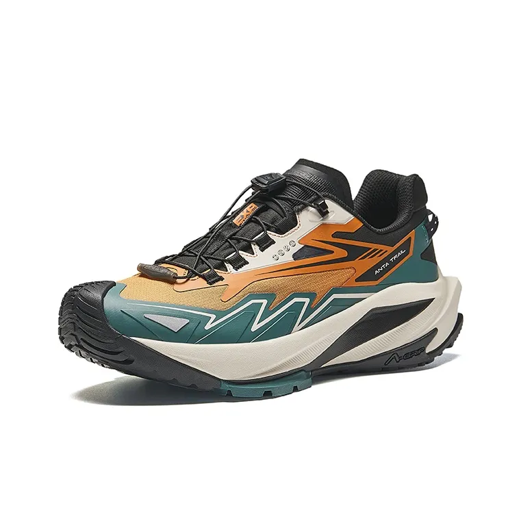 Anta Tracking Cushioning, Wear Resistant Low Top Running Shoes Men's Milk Tea-1