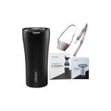 Luxury Style Black+Purple Cup Sleeve+Extension Lid+Tea Strainer