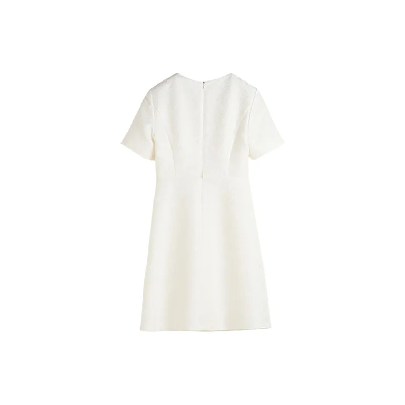 Hang Yi Court Short Sleeved Dress Women's White-1