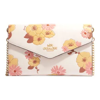 COACH Envelope Leather Envelope Bag Clutch Wallet Small Size Women's White