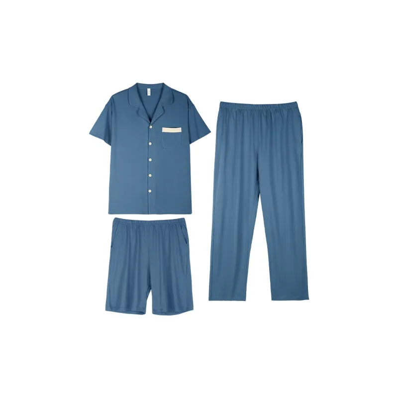 Xuan Liang Pajama Set Men's Dark Blue-0