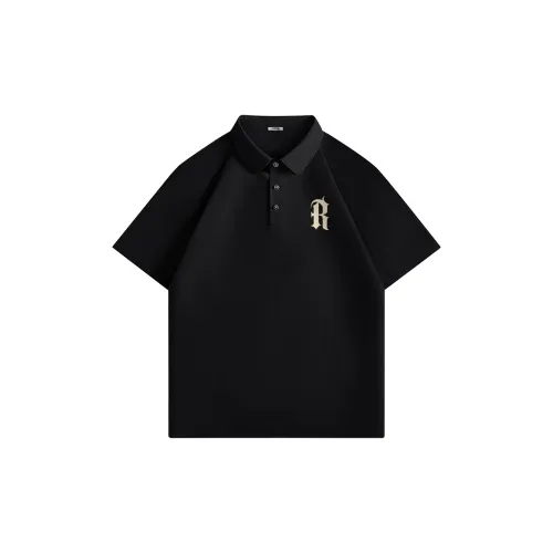 HUANQIU Polo Shirts Unisex Black