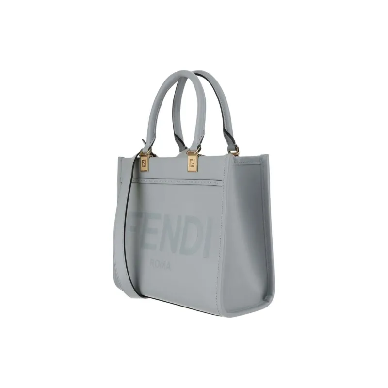 FENDI Sunshine Calfskin Tote Bag, Shopping Bag, Shoulder Bag, Crossbody Bag, Handbag Small Size Women's Light Blue-1