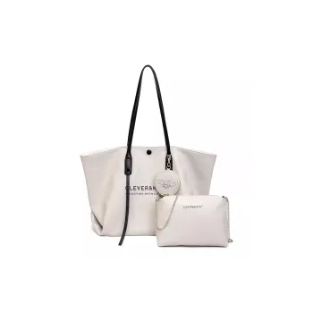 CLEVER& KETCH PU Shoulder Bag, Handbag, Tote Combo Bag Women's Ecru/Black/Khaki