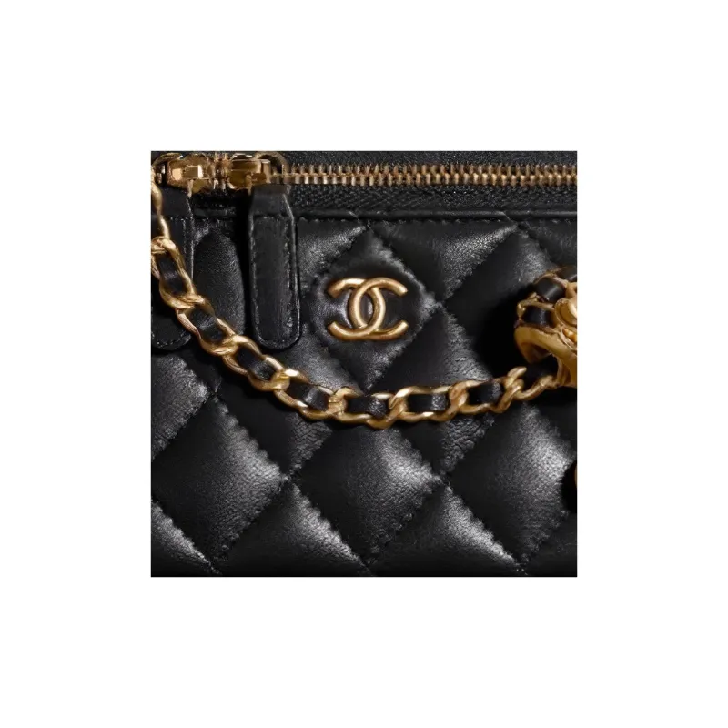 CHANEL Sheepskin Box Bag Crossbody Bag Regular Women's Black-5