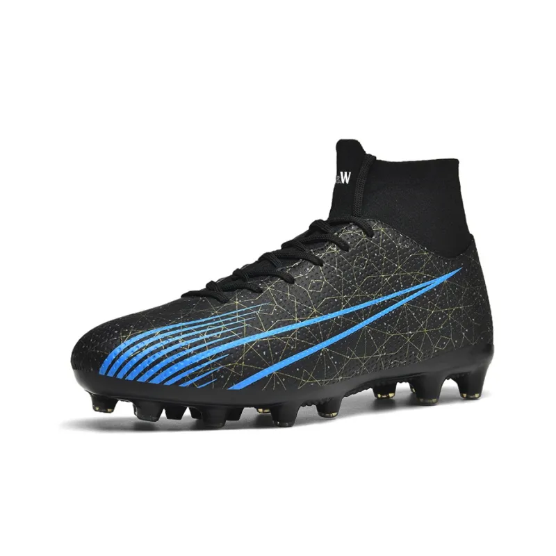 D&W FG Rubber Long Studs Artificial Ground Firm Ground Soft Ground Anti Slip Wear Resistant Soccer Shoes Unisex-1