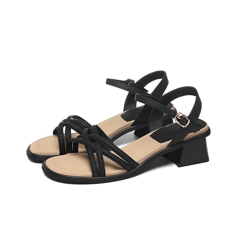 Golden Silk Rabbit Strap Sandals Women's-2
